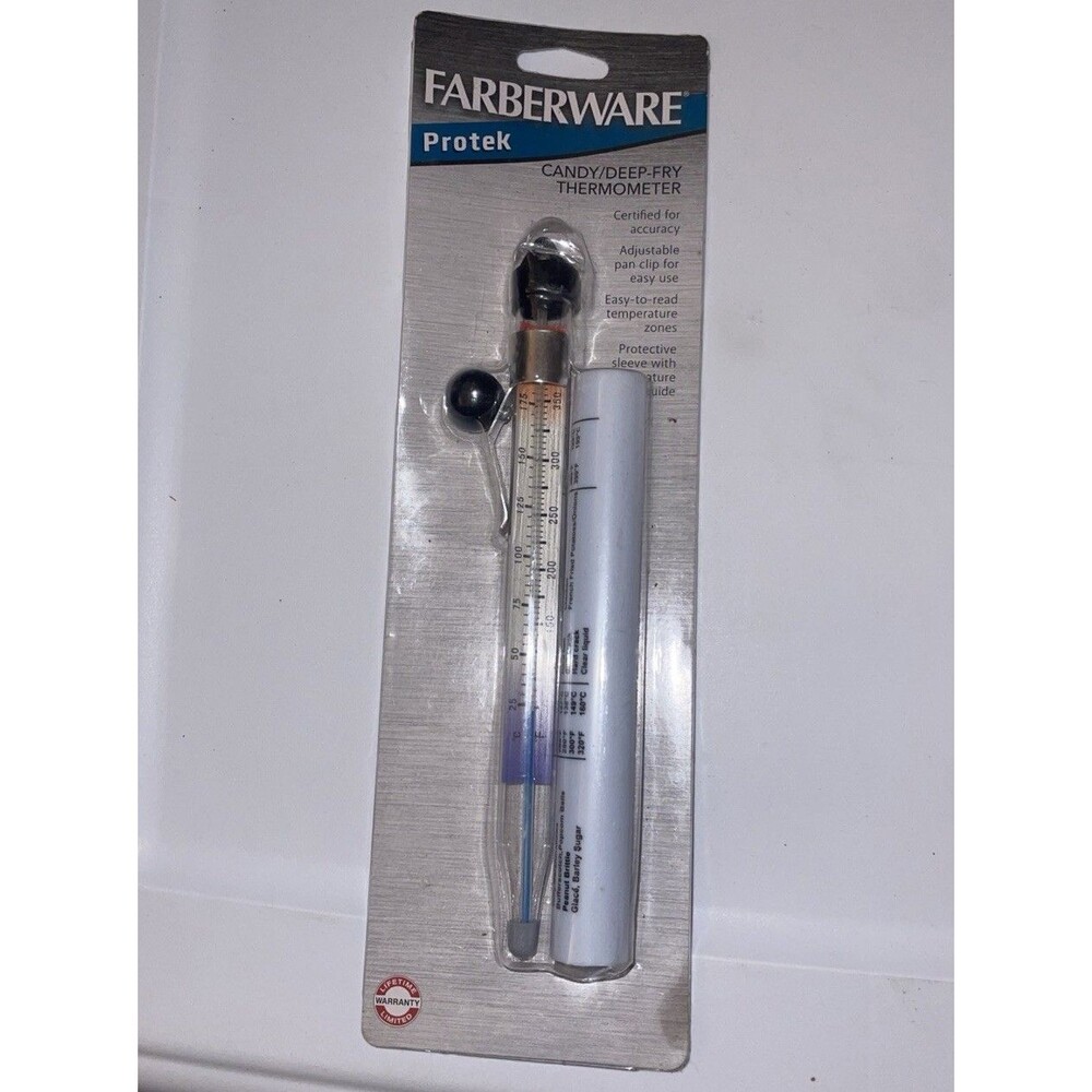 New Farberware Protek 8" Glass Candy/Deep-Fry Thermometer - #5141017